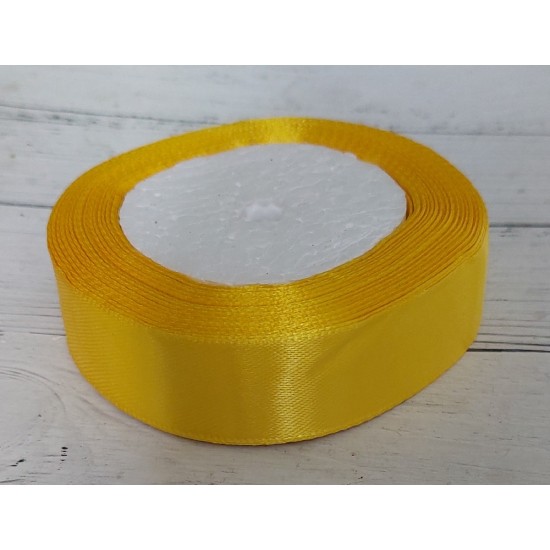 ОПТ Лента атласная однотонная 2,5 см*25 ярдов цв. желтый 132, цена за катушку